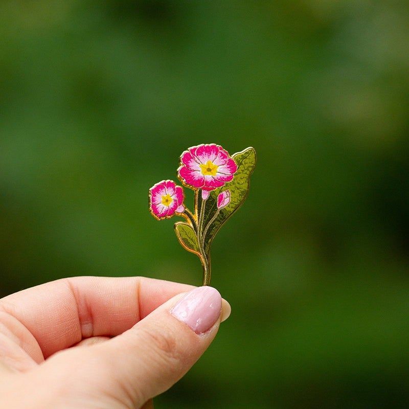 Primrose Floral Enamel Pin | February Birth Month Flower