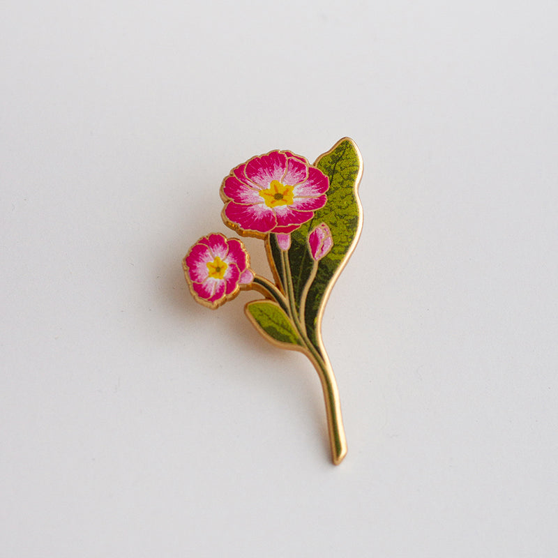 Primrose Floral Enamel Pin | February Birth Month Flower