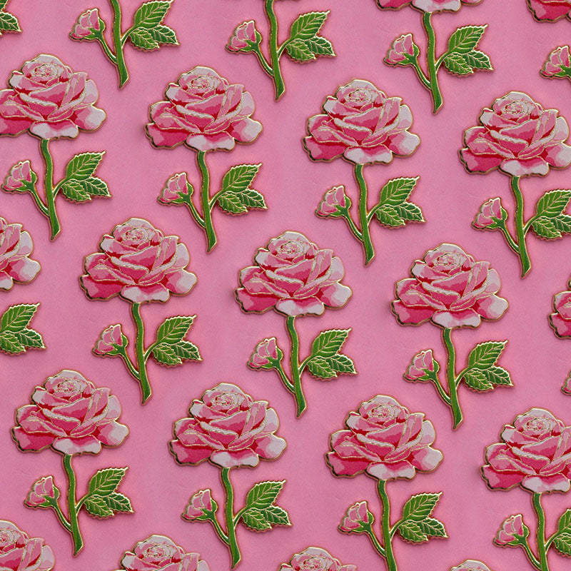 Rose (Pink) v2 Floral Enamel Pin | June Birth Month Flower