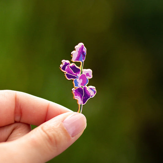 Sweet Pea Floral Enamel Pin (v2) | April Birth Month Flower