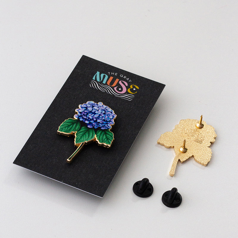 Hydrangea v2 Floral Enamel Pin