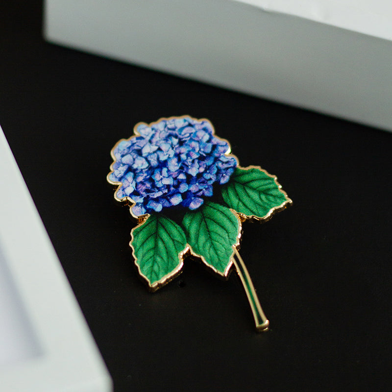 Hydrangea v2 Floral Enamel Pin