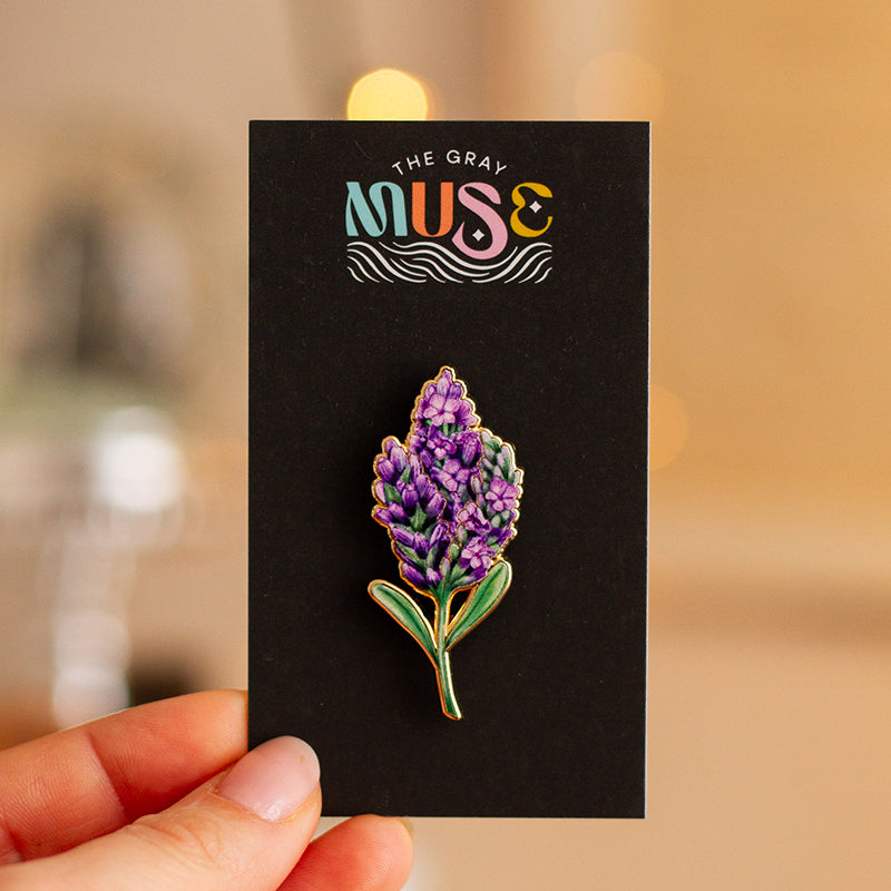 Lavender v2 Floral Enamel Pin