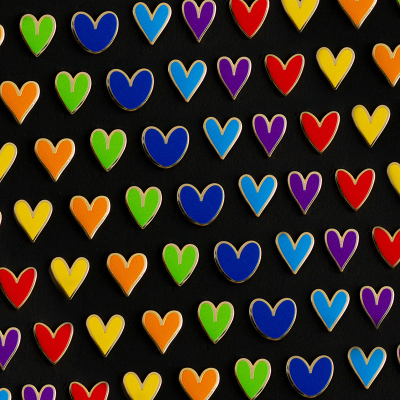 Mini Rainbow Hearts (7) Enamel Pin Collection