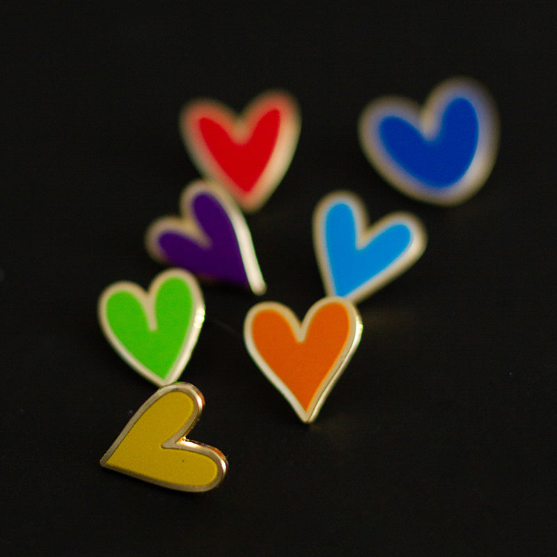 Mini Rainbow Hearts (7) Enamel Pin Collection