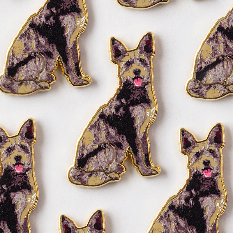 RETIRING Mixed Mutt Breed Dog Enamel Pin