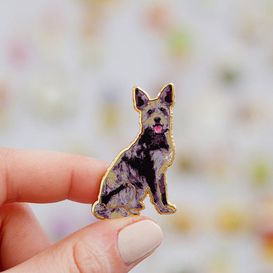 RETIRING Mixed Mutt Breed Dog Enamel Pin