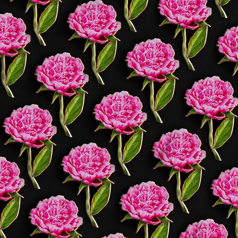 Peony (Pink) v3 Floral Enamel Pin | November Birth Month Flower