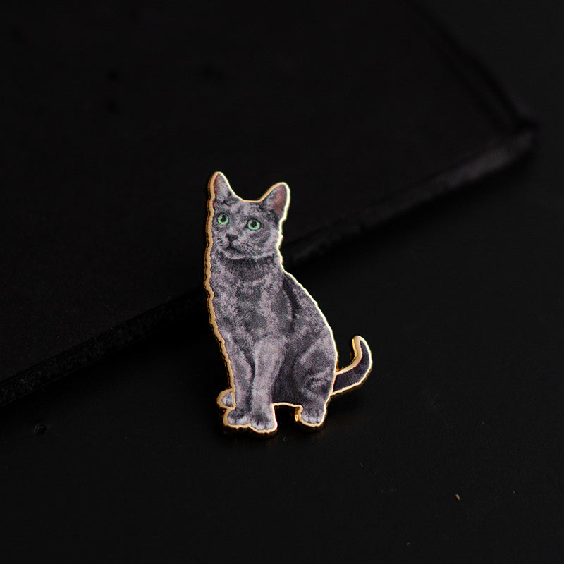 Russian Blue Cat Enamel Pin