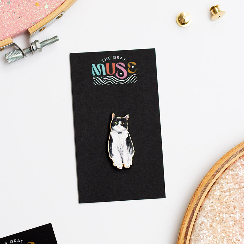 Tuxedo Cat Enamel Pin