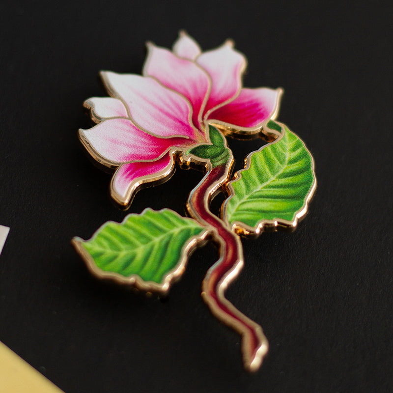 Magnolia (Pink) Floral Enamel Pin