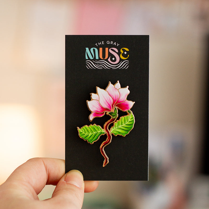 Magnolia (Pink) Floral Enamel Pin