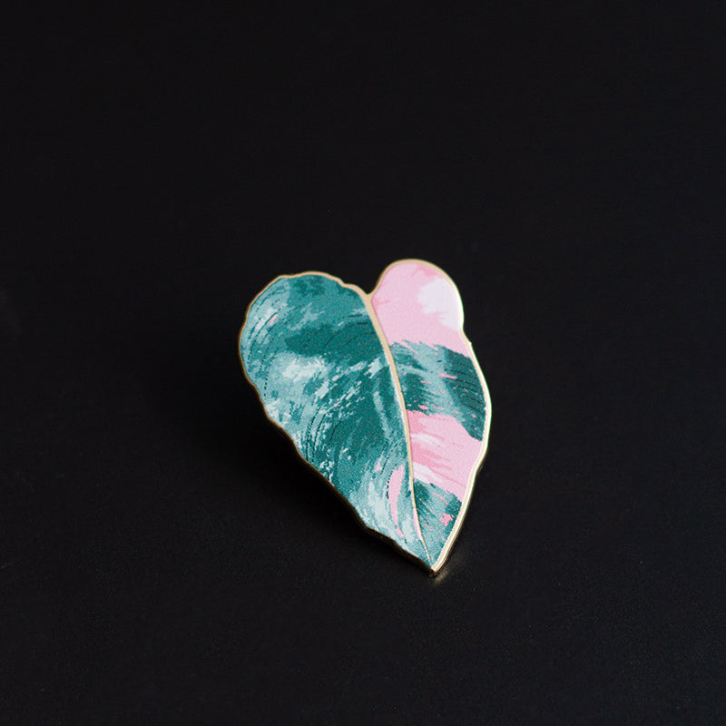 Philodendron Pink Princess Plant Enamel Pin