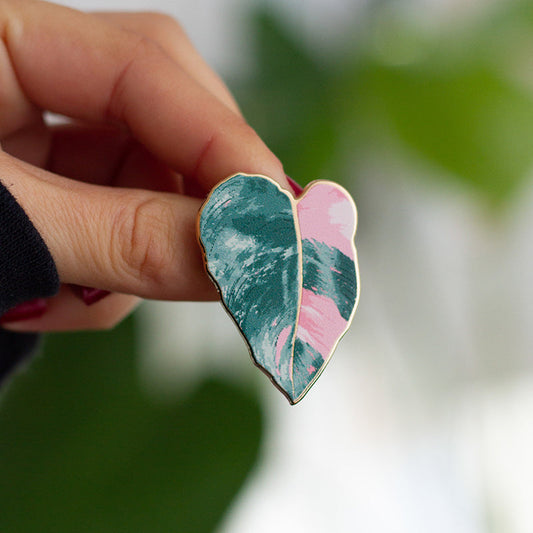 Philodendron Pink Princess Plant Enamel Pin