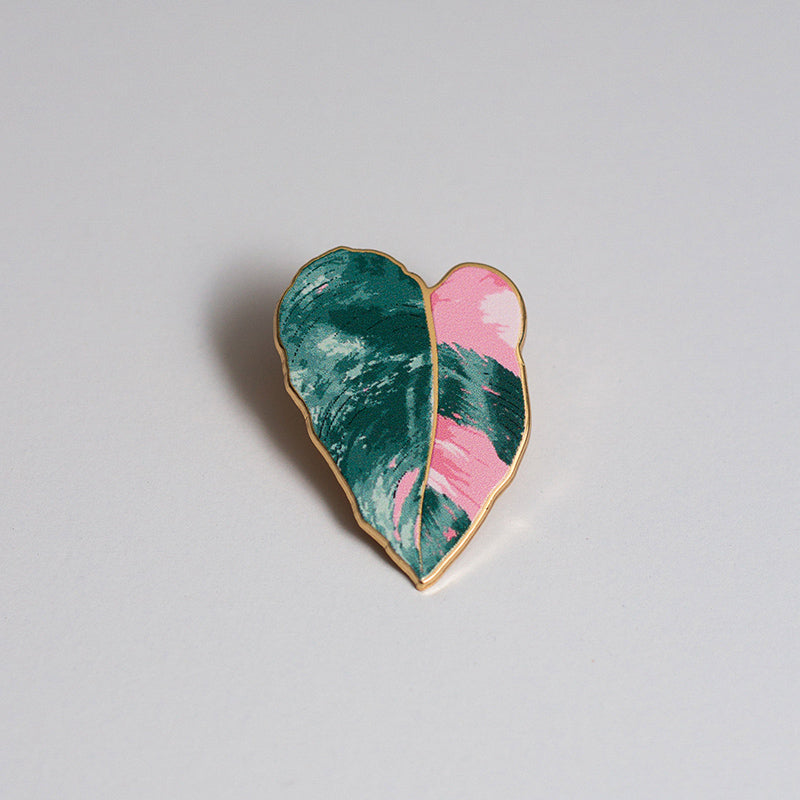 Philodendron Pink Princess Plant Enamel Pin