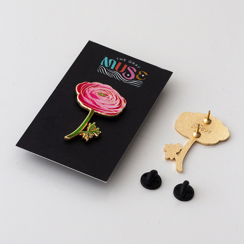 Ranunculus Floral Enamel Pin