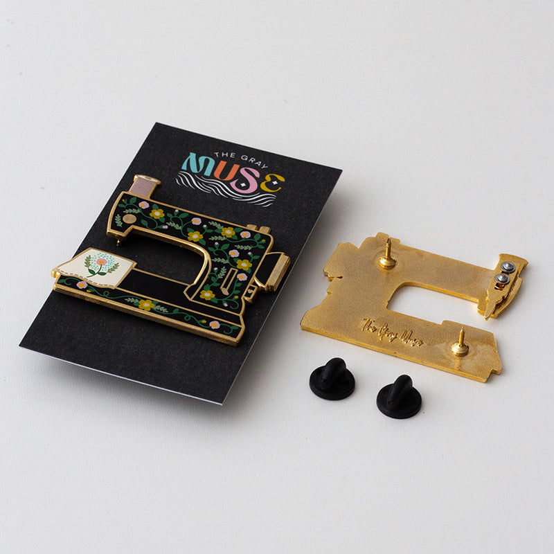 Sewing Machine Interactive Enamel Pin