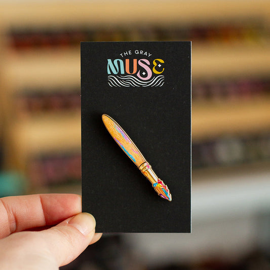 Used Paint Brush Artist Enamel Pin