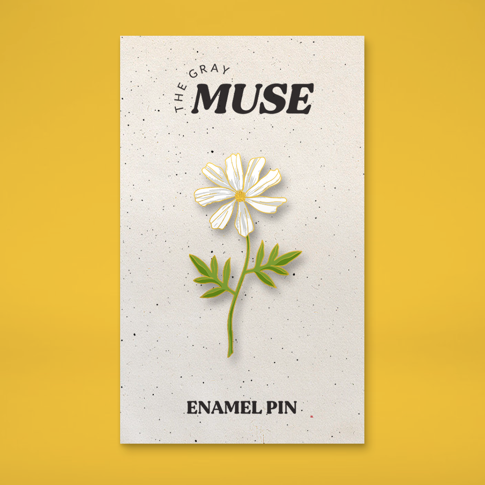 RETIRING Cosmos (White) Enamel Pin | October Birth Month Flower