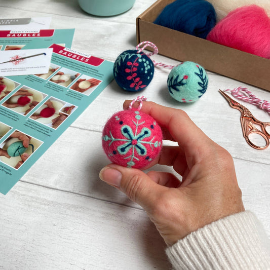 Needle Felting Kit -  Christmas Baubles