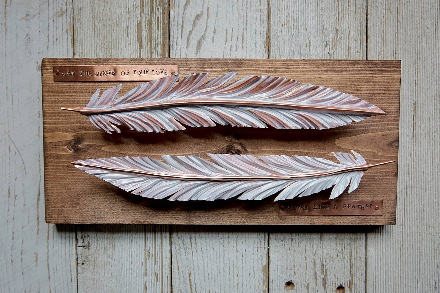 Wings Of Love Copper Feathers