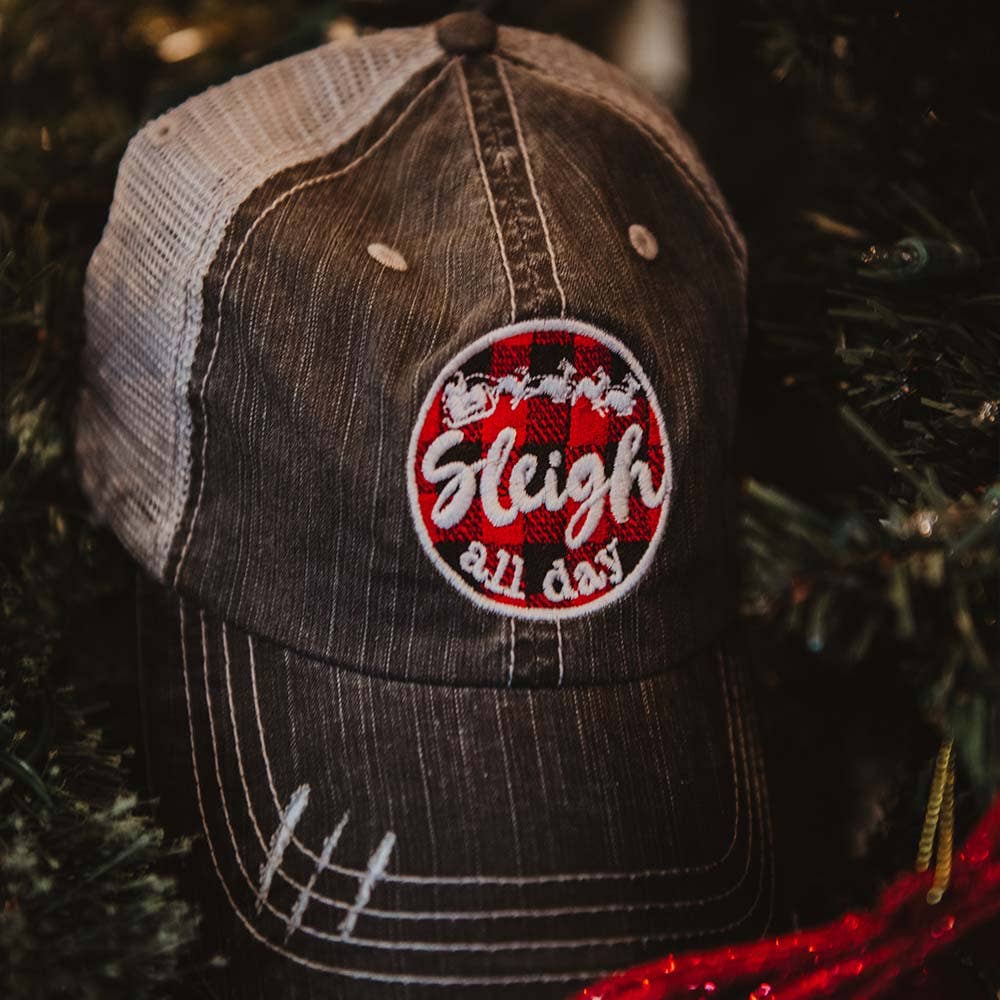 Sleigh All Day Christmas Trucker Hat