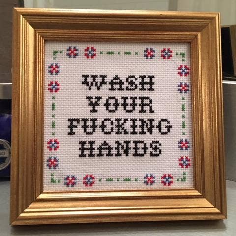 Wash Your F*cking Handy: Deluxe Cross Stitch Kit