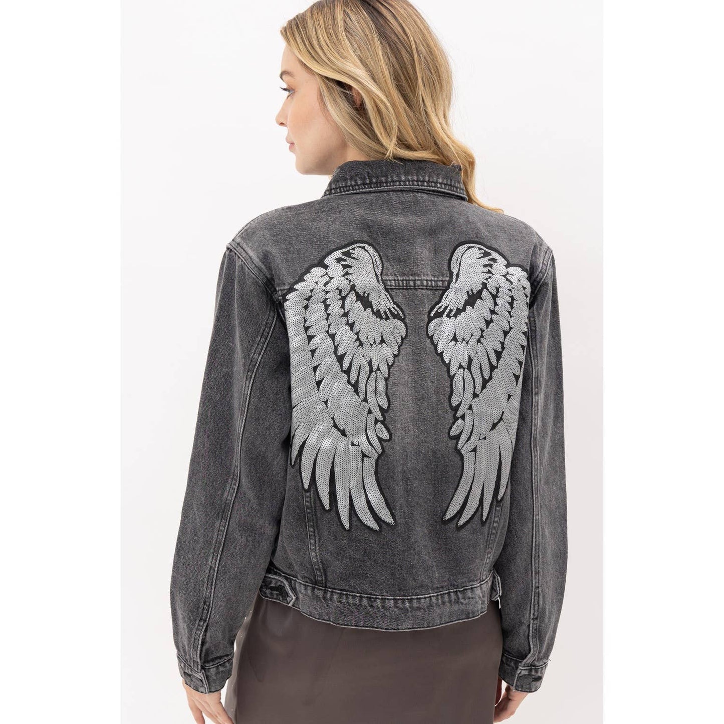 DENIM JACKET WING SEQUENCE PATCH: BLACK / L