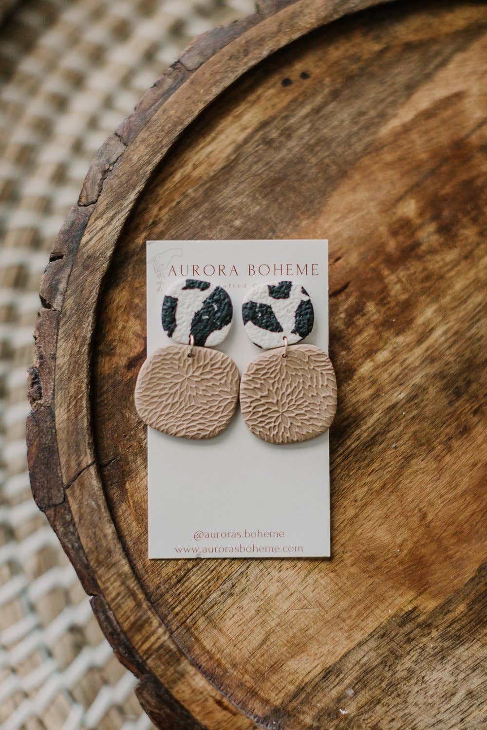 Cow print textured Dangles
