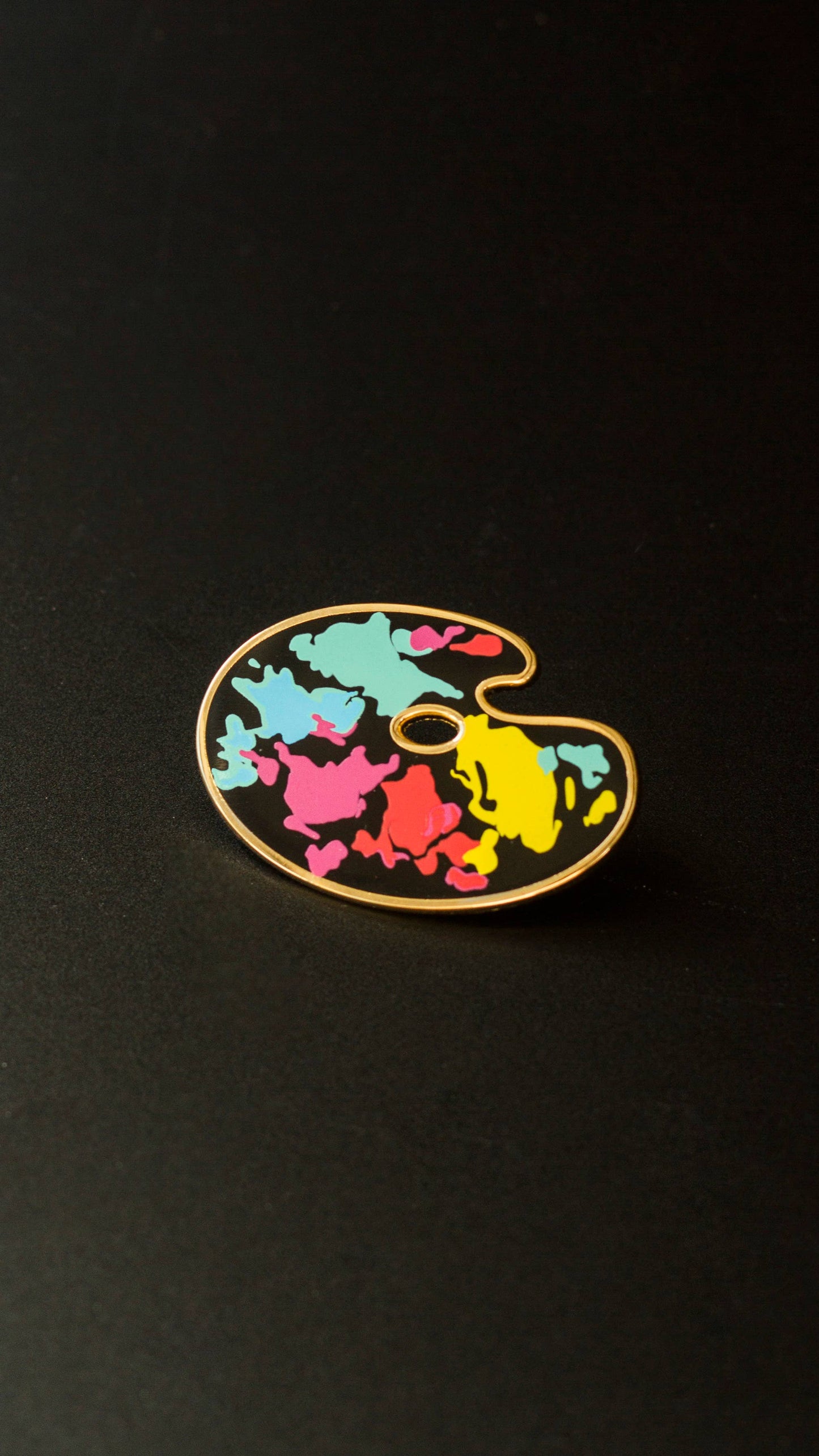 Paint Palette Enamel Pin (BLACK), Artist Gift, Watercoloring