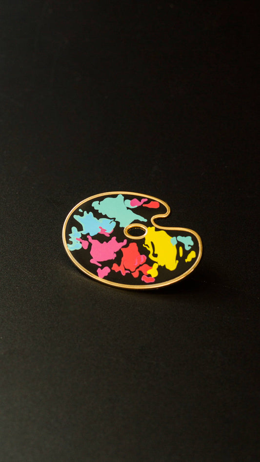 Paint Palette Enamel Pin (BLACK), Artist Gift, Watercoloring