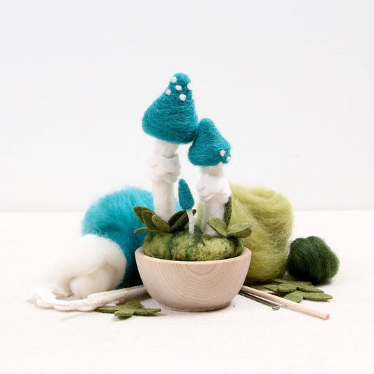 Needle Felting Kit, Blue Roundhead