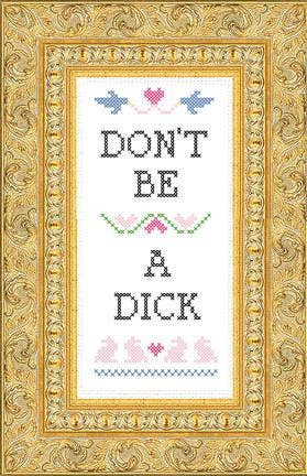 Don't Be A Dick: Deluxe Cross Stitch Kit