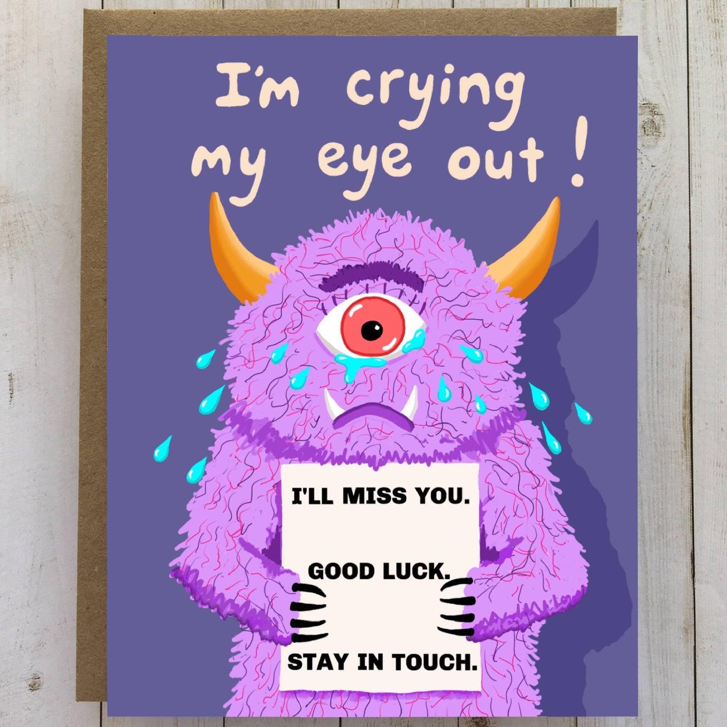 Monster Going Away Card, Goodbye Card, Moving away card