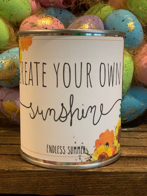 Floral Quote Pint Paint Can Candle - Endless Summer