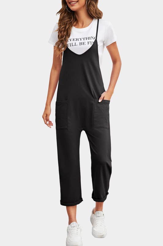 Pocketed Spaghetti Strap Jumpsuit