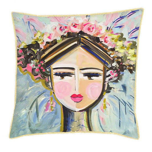 She Is Fierce - Brunette by Maren Devine Pillow