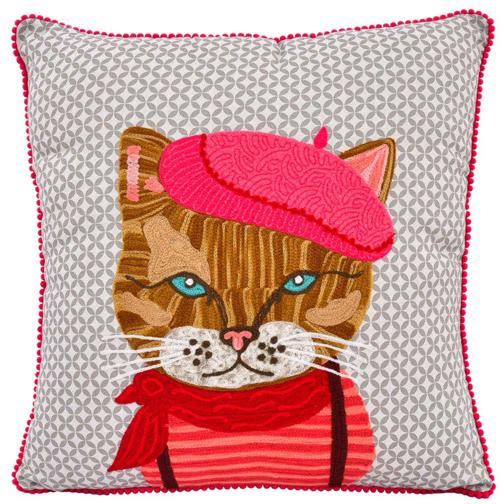 Pierre Cat Pillow 18X18"