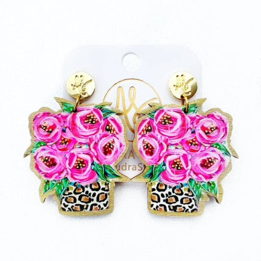 Large Colorful Statement Artwork Bouquet Floral Earring