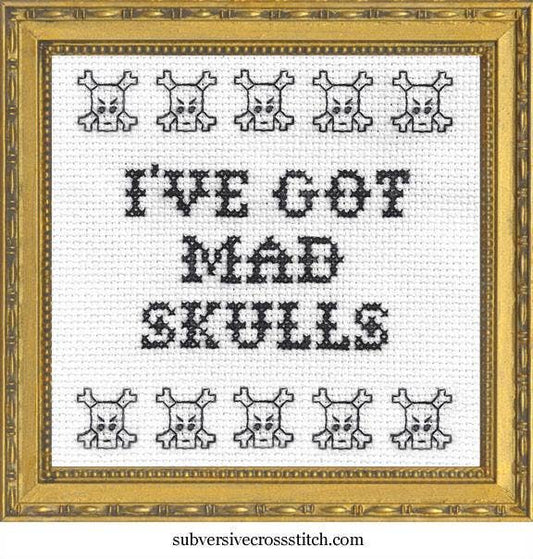 I've Got Mad Skulls: Deluxe Cross Stitch Kit