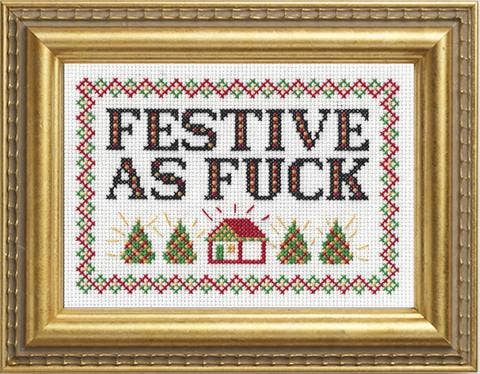 Festive As F*ck: Deluxe Cross Stitch Kit