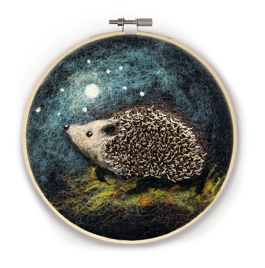 Hedgehog in a Hoop Needle Felting Craft Kit