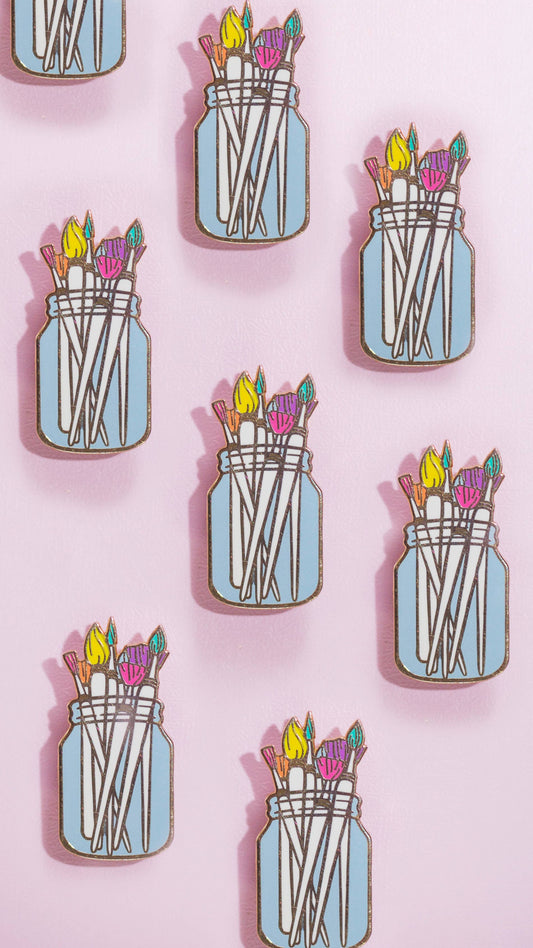 Paint Brushes Enamel Pin, Artist Gift, Graphic Designer