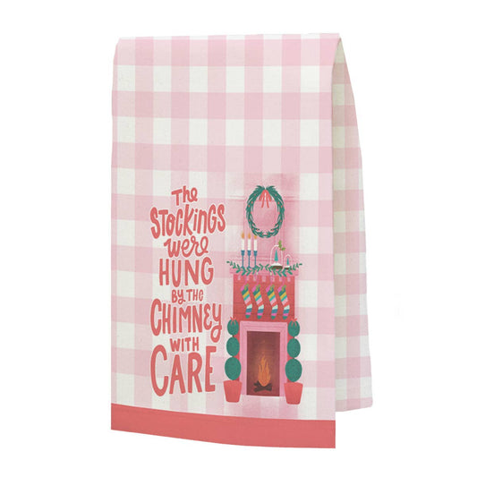Christmas "By the Chimney With Care" Tea Towel: Standard / Tea Towel