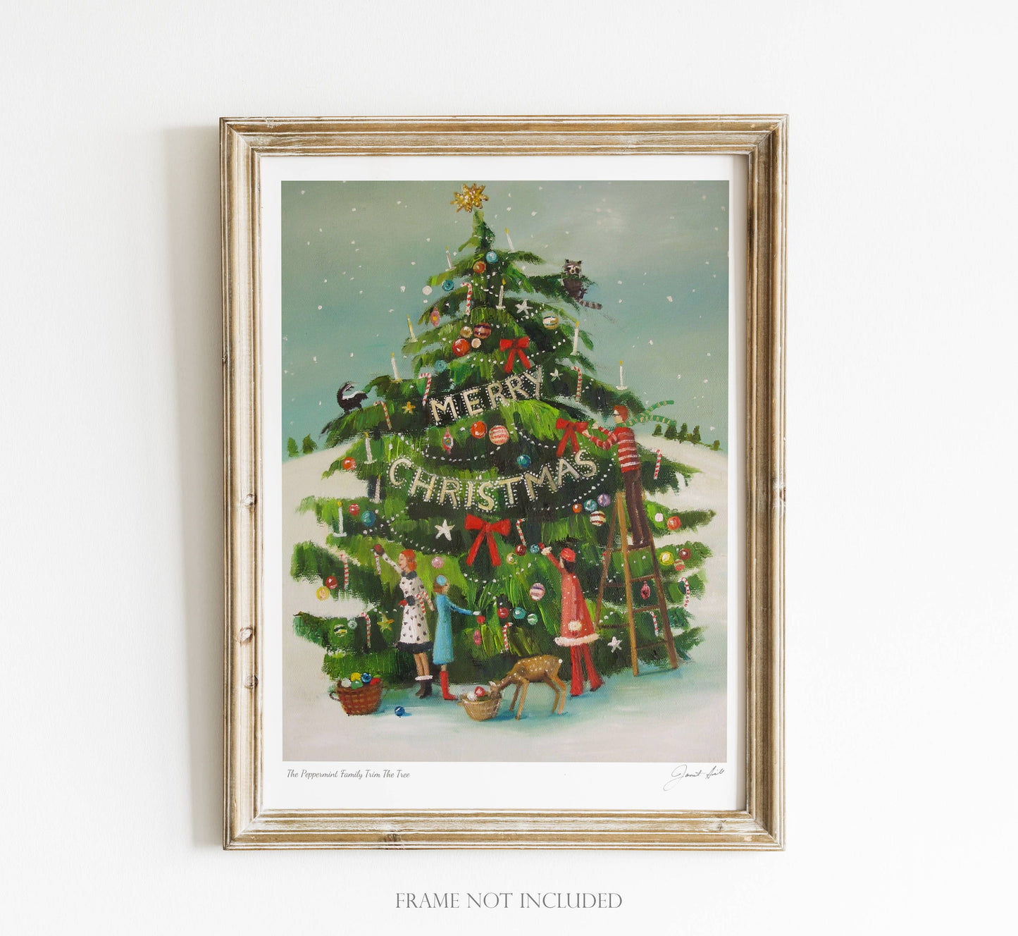 Peppermint Family Trim The Tree Art Print - 8.5" X 11"