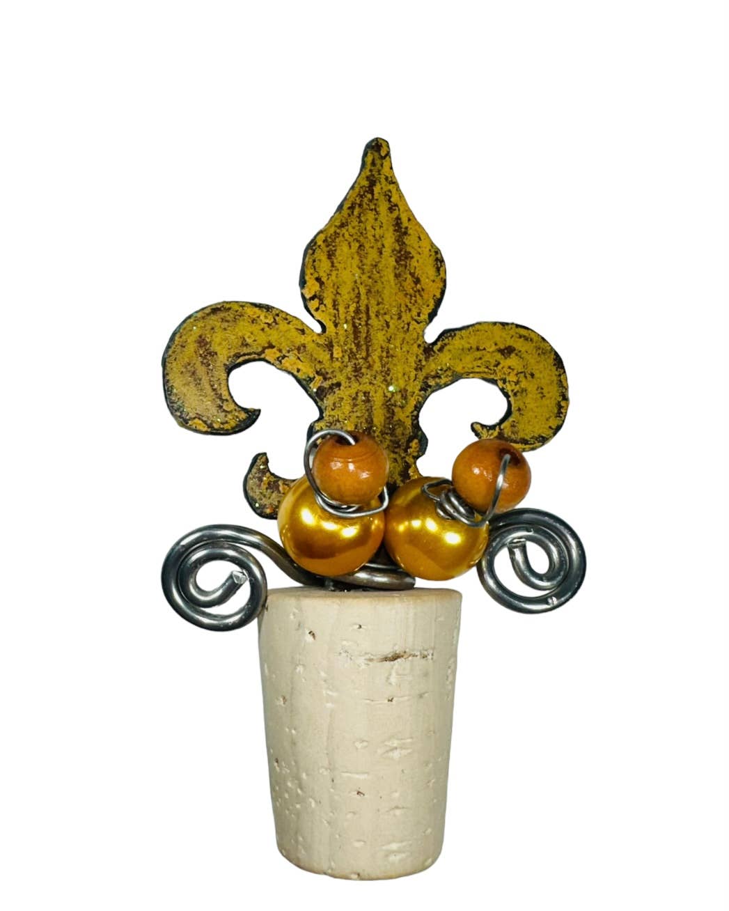 Wine cork Fleur De Lis wine stopper Louisiana bar cart USA