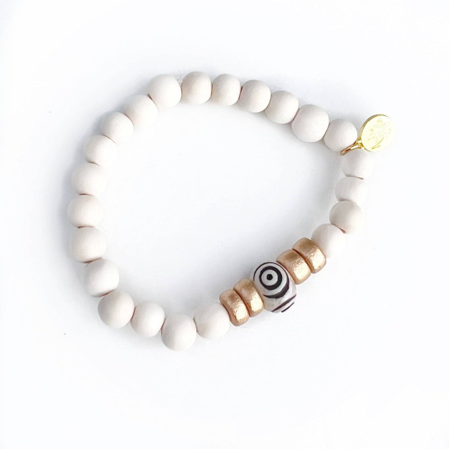 New Skinny White Stacking Bracelet Neutral Winter Spring