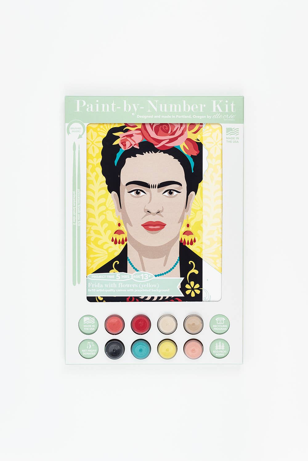 Yellow Frida with Flowers Paint-by-Number Kit