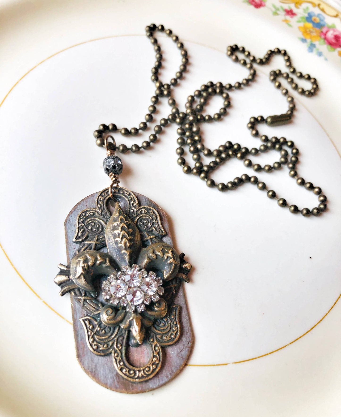 Fleur de Lis Tag Necklace