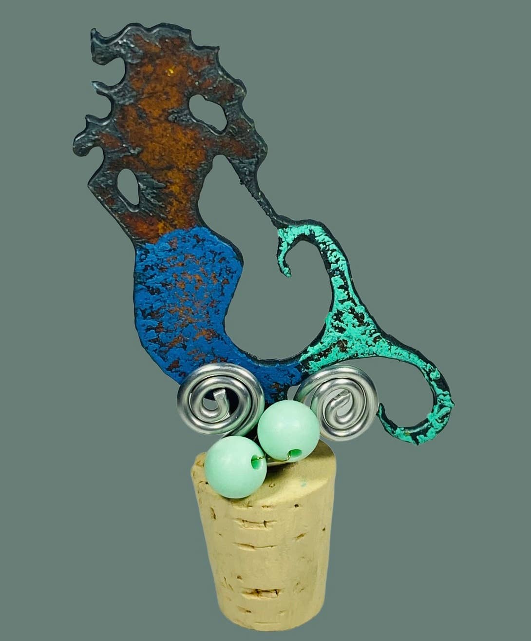 Mermaid wine cork wine stopper coastal nautical bar kitchen